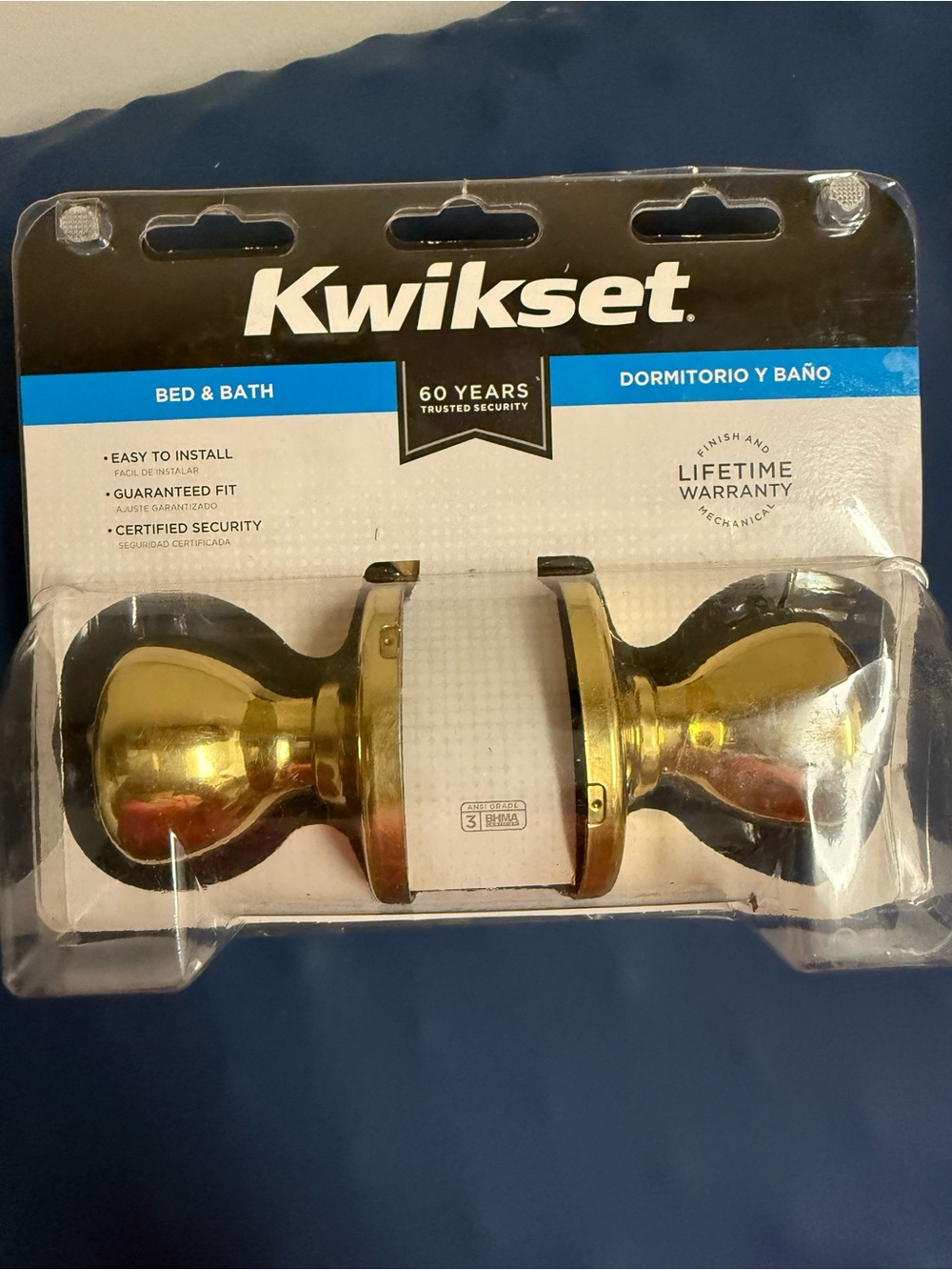 Kelsey Tylo Bed & Bath Doorknob Polished Beass